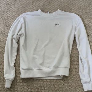 H&M White Love crewneck sweatshirt Women’s XS